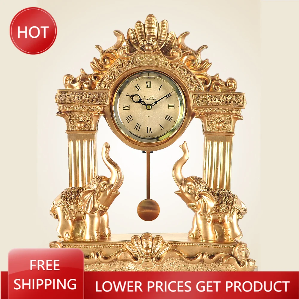 

Silent Fashion Table Clock Metal Living Room Creative Nordic Luxury Table Clock Electronic Reloj De Escritorio Home Decoration