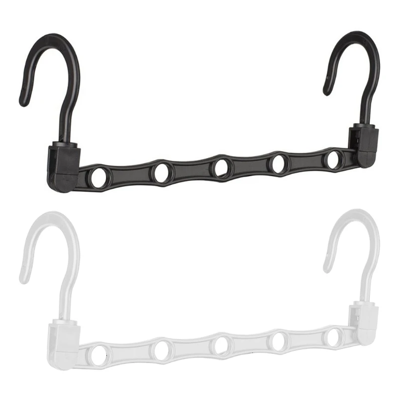 

50JD Space Saving Hangers Folding Rotatable Closet Clothes Organizer 5 Holes Cascading Hangers Scarf Storage