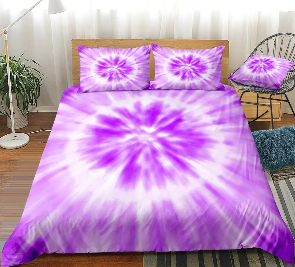 Комплект постельного белья Tie Dye Радужный комплект пододеяльников в стиле бохо
