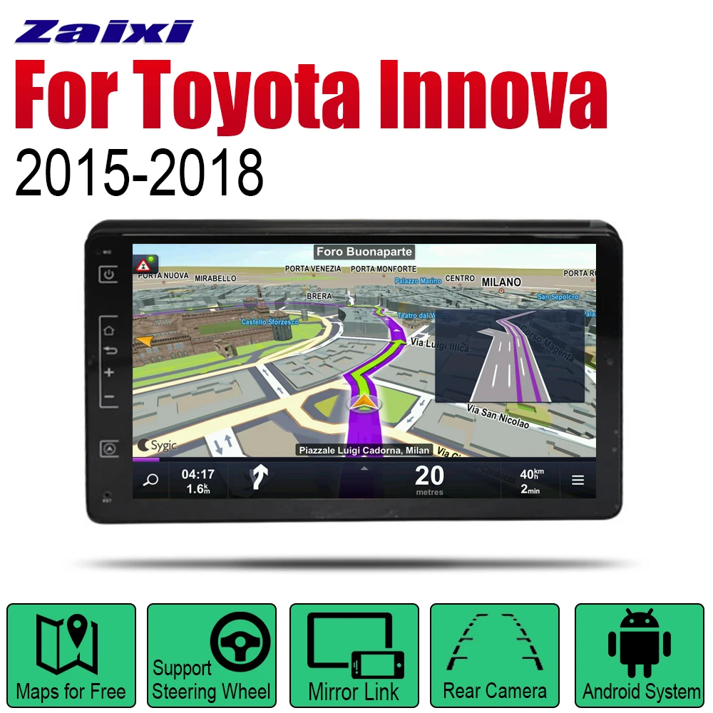 Для Toyota Innova 2015 2016 2017 2018 Авто плеер GPS навигация автомобиля Android мультимедийная
