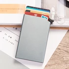 Новый выдвижной тонкий алюминиевый бумажник с радиочастотной идентификацией для путешествий, держатель для удостоверения личности, задняя Сумка, защита для идентификационных карт