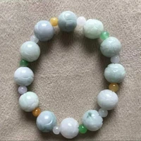 wholesale high quality myanmar jade bead lotus bracelet jewelry lucky exorcise evil spirits amulet jade bracele fine jewelry t