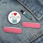 XEDZ шприц инъекция эмаль брошь мультфильм вакцинация памятный медицинский текст значок Панк ювелирные изделия подарок