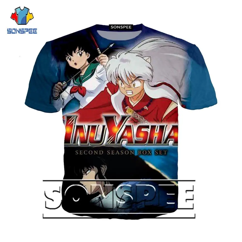 Мужские и женские футболки SONSPEE Anime Inuyasha Повседневные Дышащие винтажные мужские