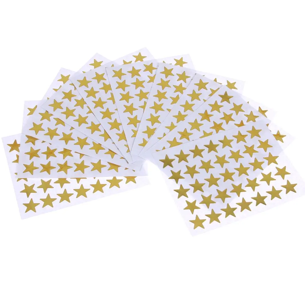 Наклейки Детские блестящие со звездами 10 шт.|Канцелярские наклейки| |