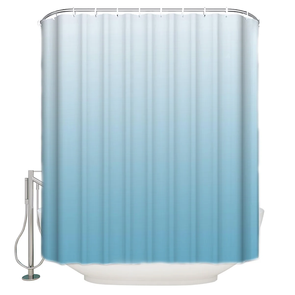 Градиентная синяя туманная Красивая Пастельная однотонная занавеска для ванной