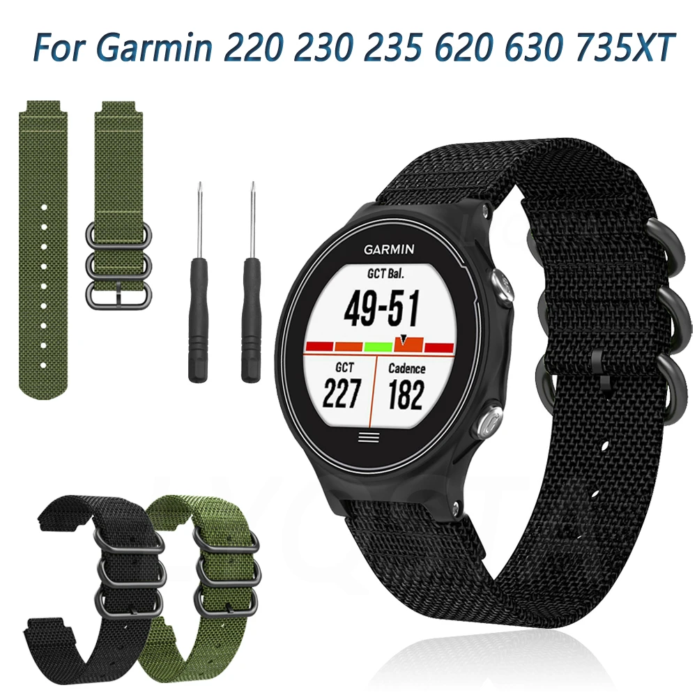 

Fashion Nylon Replacement Watch Band for Garmin Forerunner 230/235/220/620/630/735 Watch Outdoor Sport Accessories Watchstrap