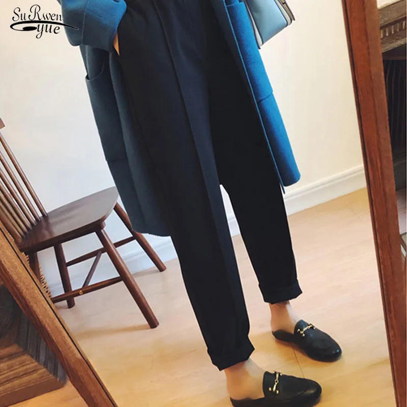 Новинка 2021 свободные женские брюки на осень и зиму повседневные с высокой талией