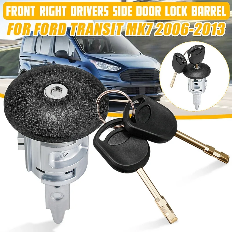 

Front Right Drivers Side Door Lock Barrel+ 2 Keys for Ford Transit MK7 4060638