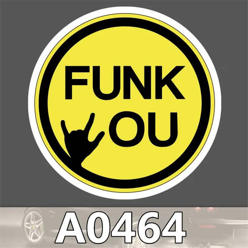 

50pcs/bag yellow FUNK YOU sticker travel skateboard trolley sticker body sticker cartoon graffiti PVC waterproof sticker A0464
