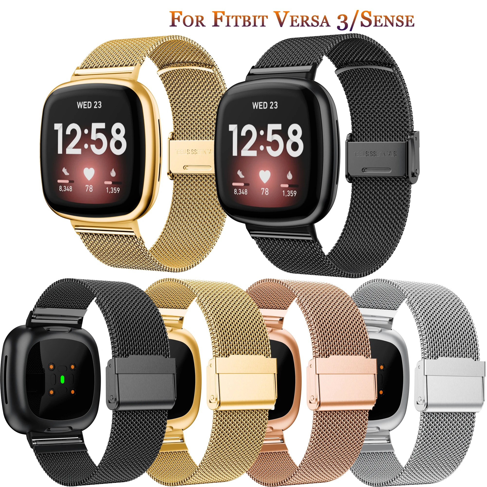 

Strap For Fitbit Versa 3/Sense luxury Milan Bracelet Strap For Fitbit Versa3 sport Milan Fashion Strap Wristbands Accessory