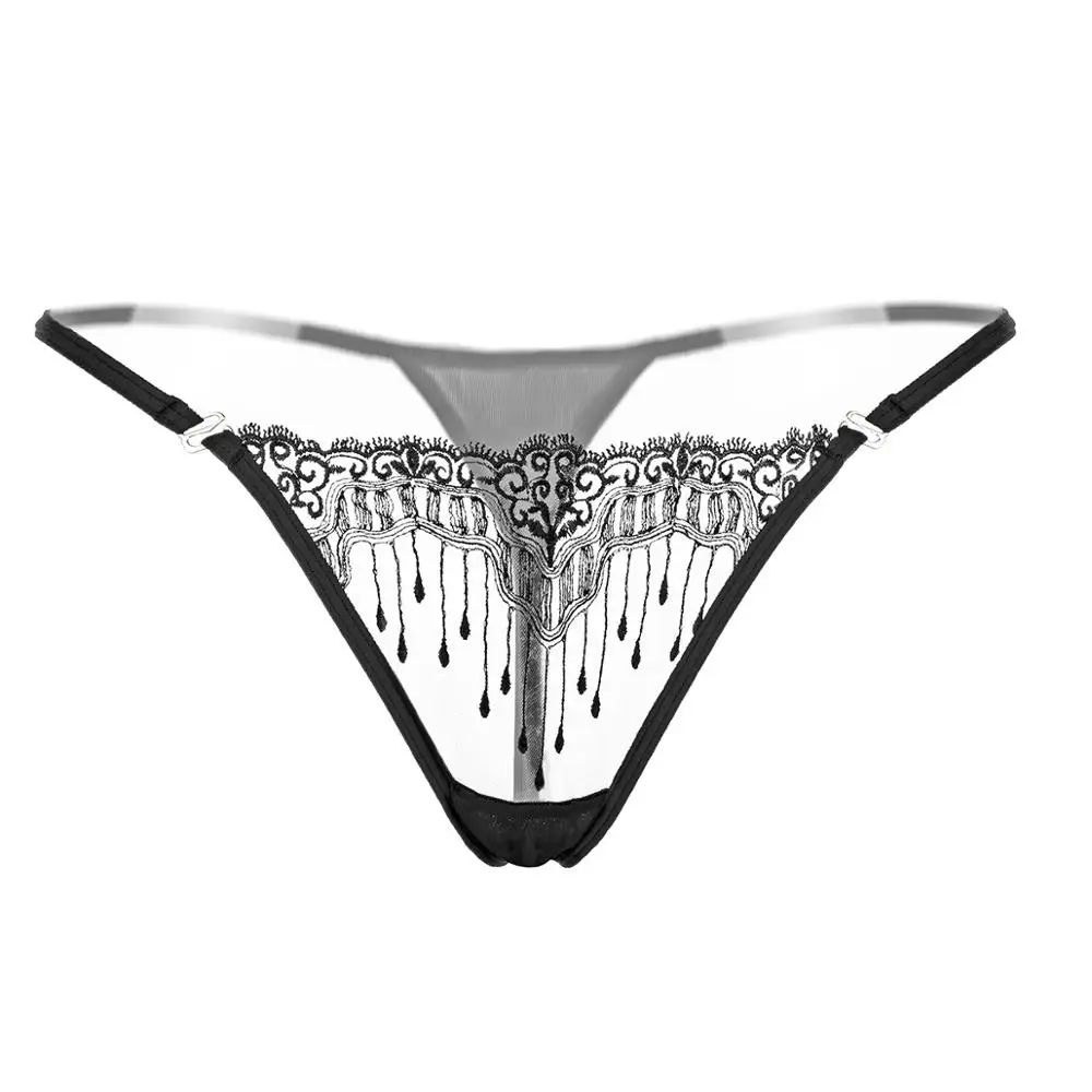 

6 Pcs = 1 Set Sexy Underwear Women Belt Transparent Embroidery Ladies Panties Seamless Temptation Thong Ultra Thin Bragas C2153