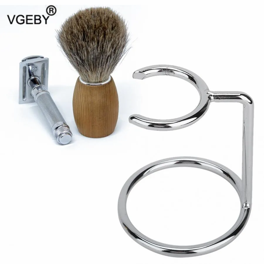 Нержавеющая сталь Для мужчин щетка для бритья подставка бритвы держатель салона