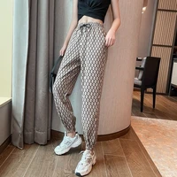 harem pants casual sports pants women s 2021 summer korean style high waist all matching ankle tied loose ankle length pants
