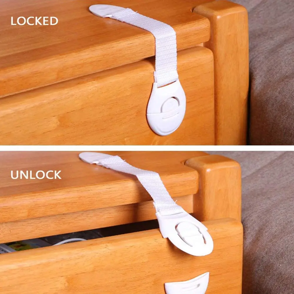 

3 packs Child Safety Locks,3M Cupboard Locks with Adjustable Strap Latches,Self Adhesive Safety Locks for Baby Proofing Kitchen