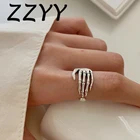 Кольцо ZZYY на палец с черепом для женщин в стиле панк, хип-хоп