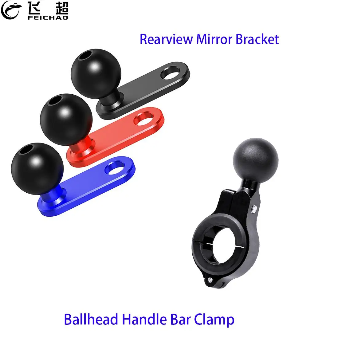 

1 inch Ball Head Mount Adapter Motorcycle Bicycle Handle Bar Clip Rearview Mirror Bracket for GoPro Hero 8 Camera for RAM Mounts