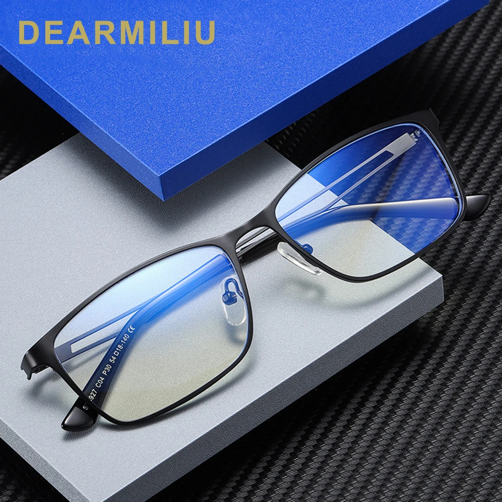 

DEARMILIU 2020 новые очки металлическая маленькая оправа синий свет блокирующая Роскошная брендовая Прямоугольная оправа для чтения компьютера ...