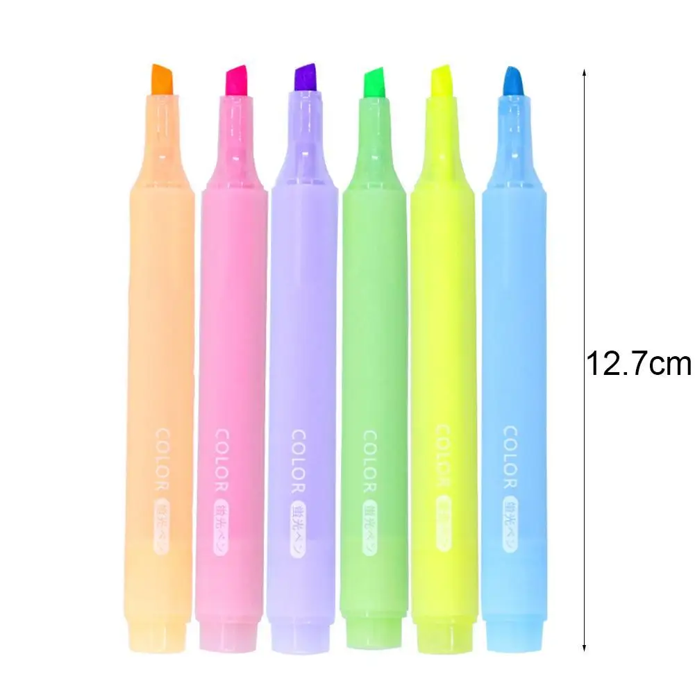 

6Pcs/Set Marker Pen School Office Stationery Kawaii For Drawing Painting Markers Supplies Sketching Color Highlighters Cute X6C5