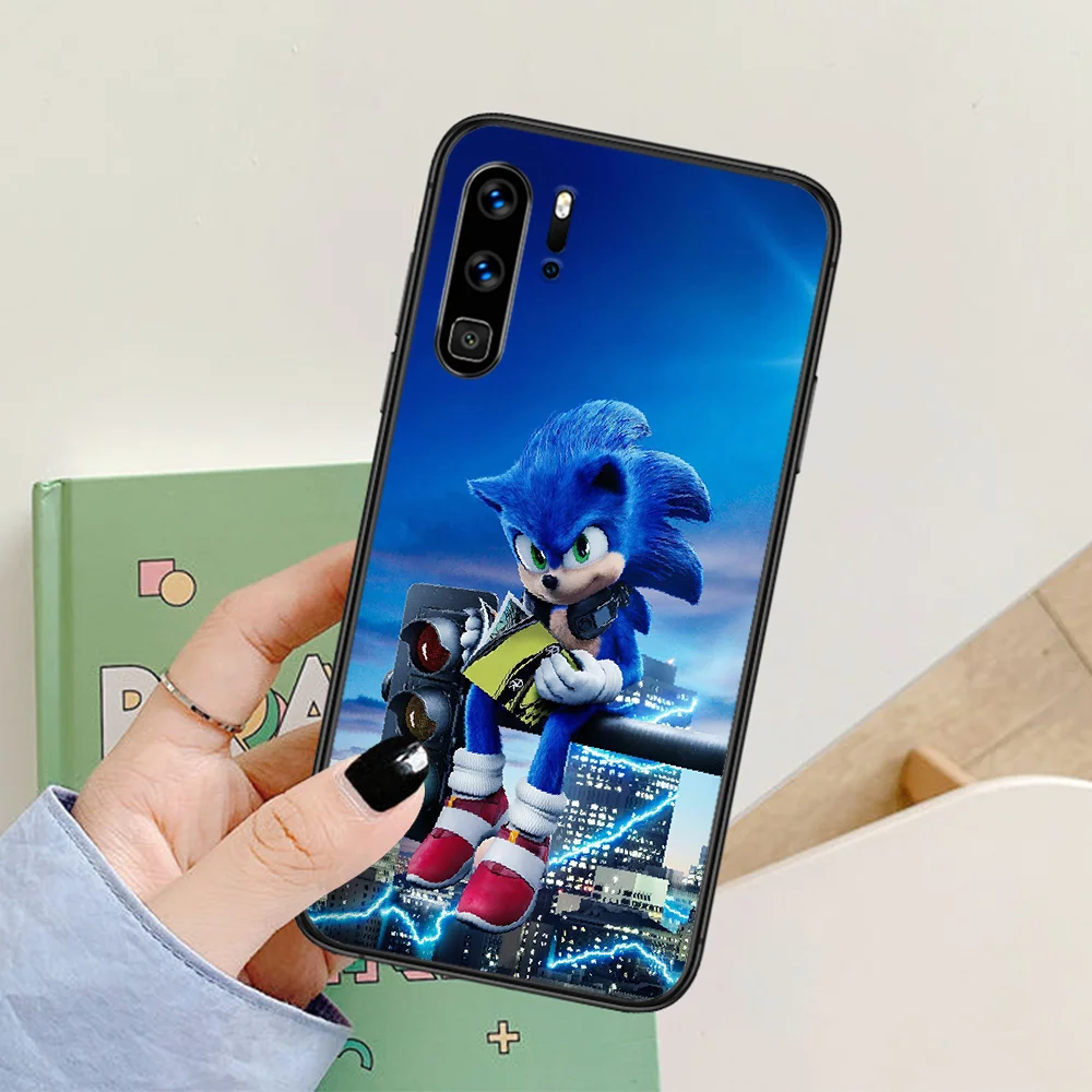 

Sonic Hedgehog Phone Case For Huawei P Mate Smart 10 20 30 40 Lite Z 2019 Pro black Prime Trend Hoesjes Soft Back Luxury Cover