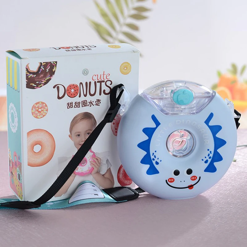 Бутылка для воды чайник пончик креативный силикон с соломинкой на Рождество