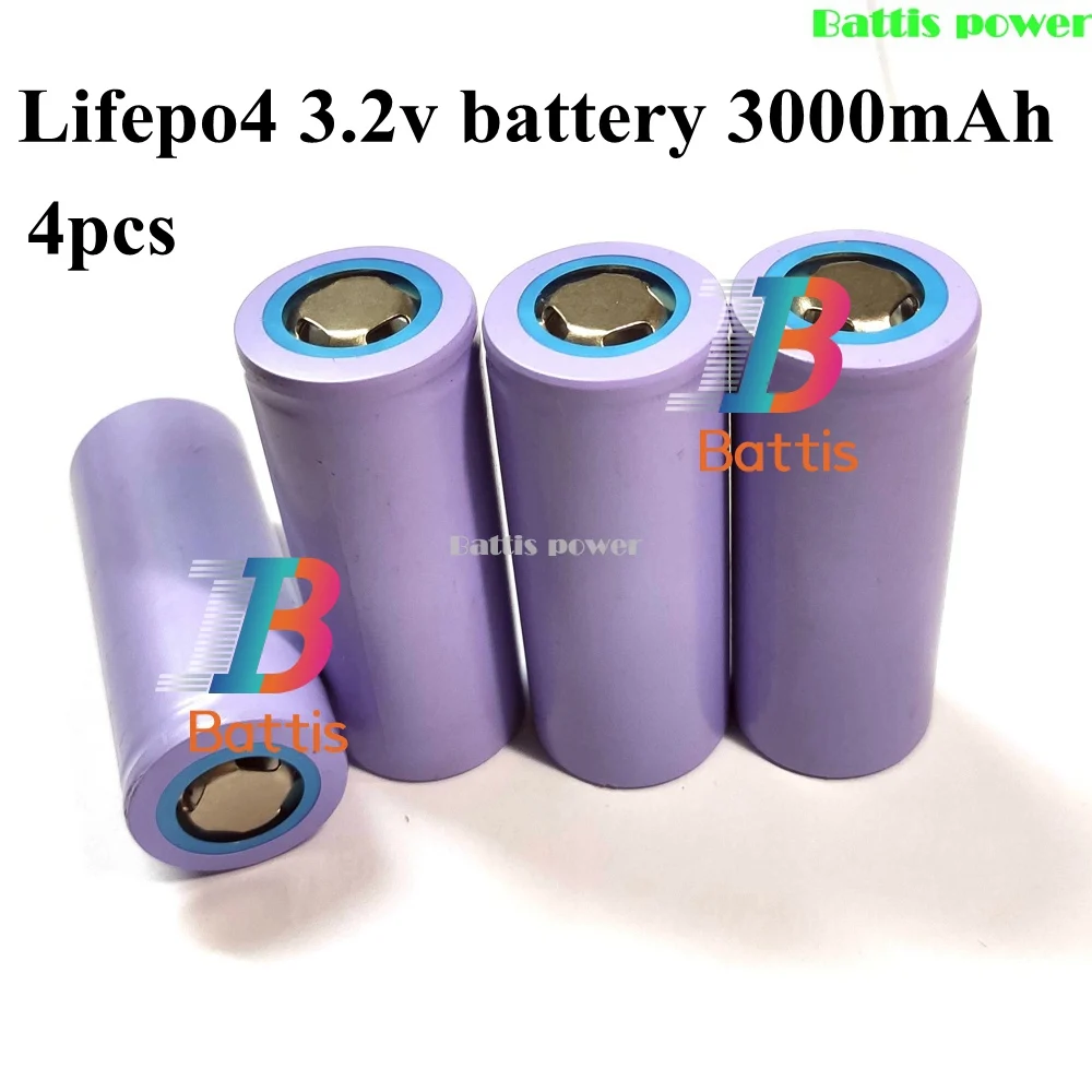 4 шт. бренд lifepo4 3 2 v батарея 3000mah 24A 8C 26650 аккумуляторная для diy Аккумуляторный блок