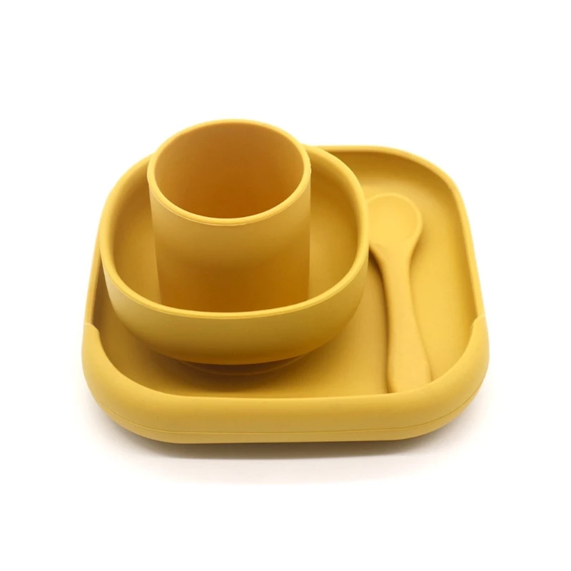 

GXMB 4 шт. детская силиконовая обеденная тарелка присоска миска ложка чашка набор посуда