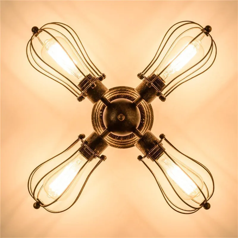 Винтажный промышленный потолочный светильник Ретро Железная бронзовая лампа Простая арматура для гостиной luminaire lustre on.