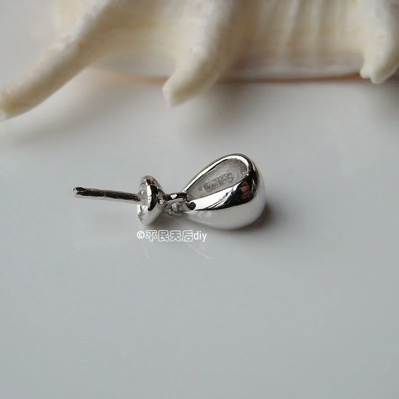 Подвеска из серебра 925 пробы соединитель Бейл зажим с чашкой и подвеской для