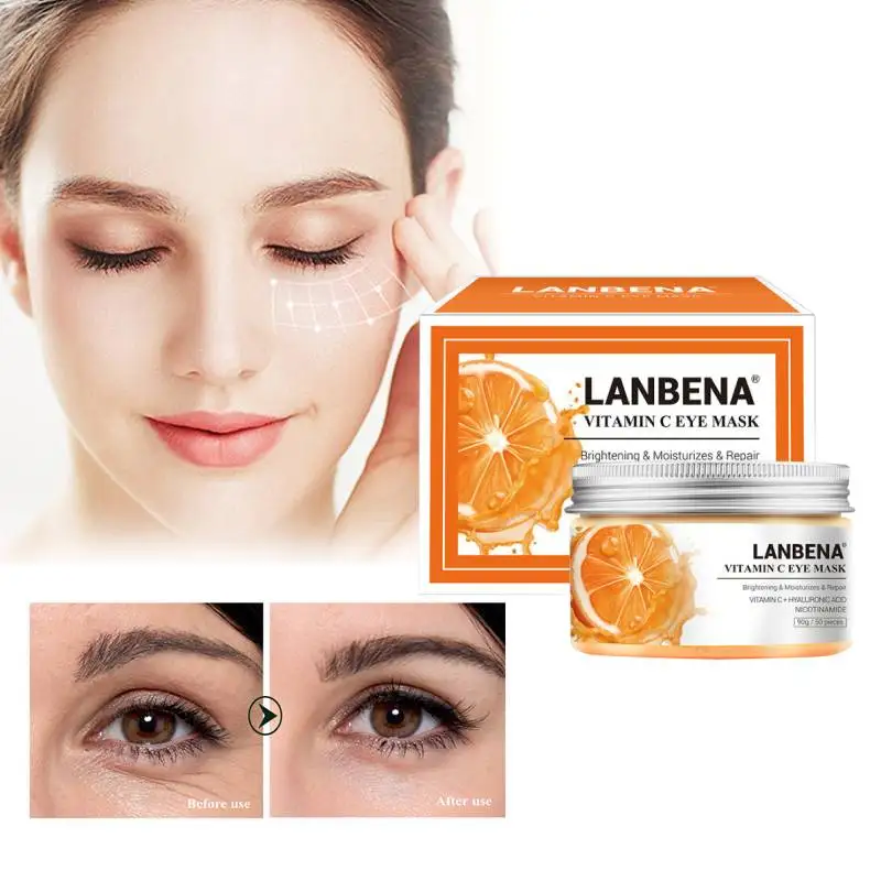 

Патчи для глаз LANBENAVitamin C, увлажняющая маска для кожи вокруг глаз с коллагеном и кристаллами, уход за кожей вокруг глаз