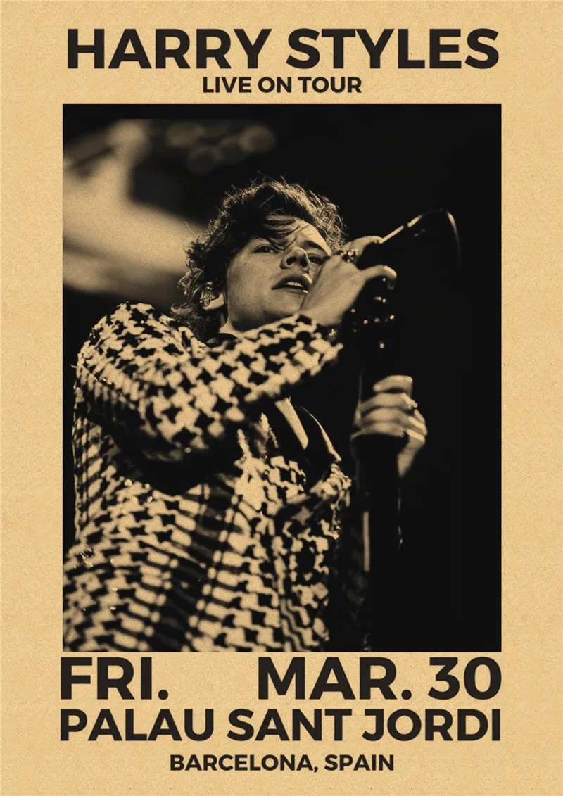 

Harry Styles World Tour Live Singer Kraft Paper Vintage Posters Home Room Bar Art Wall Stickers