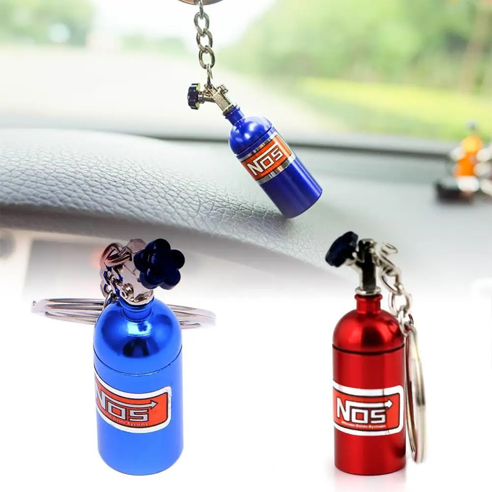 Car Key Ring NOS Nitrous Oxide Bottle Style Keychains Automobile Alloy Light Keyring Chain Aluminum Accessories Decorat V9L7 | Автомобили