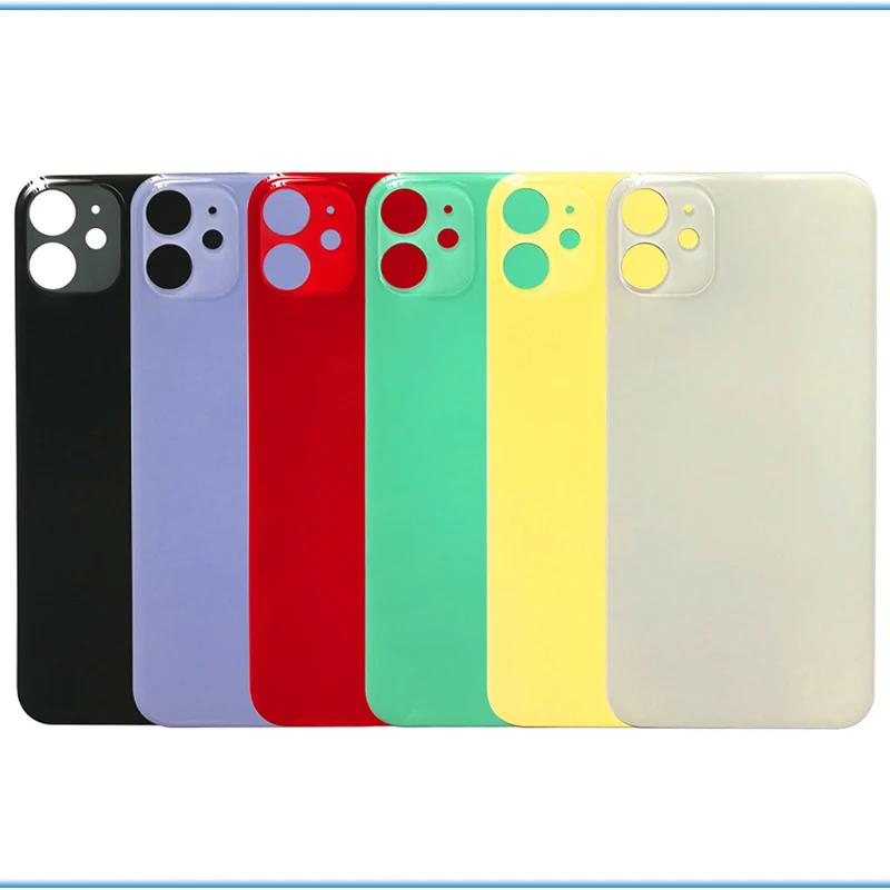 High quality Replacement For iPhone 11 Back Glass Housing Cover Big Hole Back Glass Battery Cover Rear Door Housing Case Color