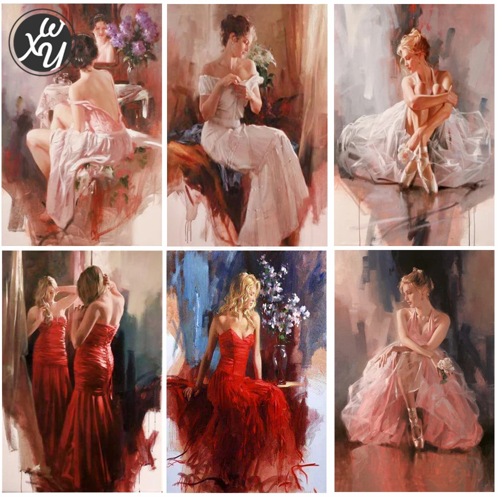 WEIWEI полноразмерная квадратная/круглая балерина сделай сам Алмазная мозаика