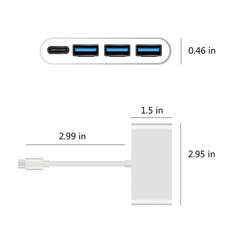 

Type C USB 3.0 Hub Charging Adapter Portable for Mobile Phone Laptop Home Office AS99