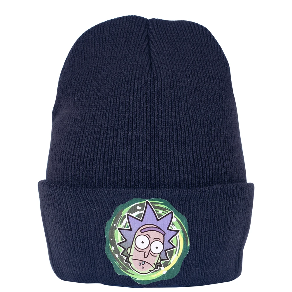 Вязаная Зимняя шапочка с мультяшным рисунком женская и мужская уличная