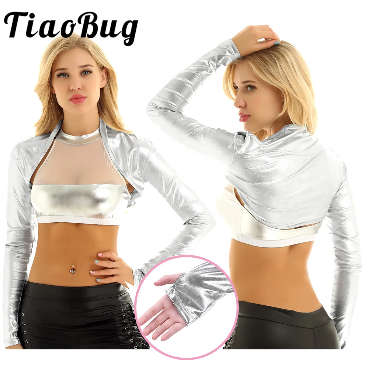 

Long Sleeves Wrap Women Ladies Open Front Shrug Bolero Short Crop Cardigan Top for Wedding Bridesmaid Party Dresses Performance