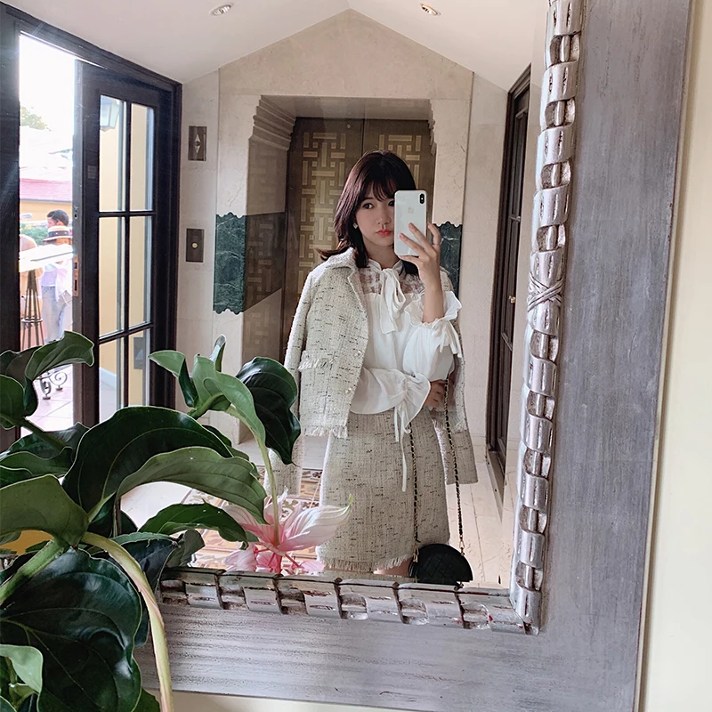 Женский однобортный костюм-двойка MISHOW однобортное пальто с длинными рукавами и