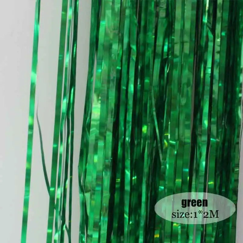 laser green 2 м золото розовое золото радуга блесток фон фольга бахрома занавеска с блестками день рождения дождь для украшения для девочек взрослых юбилей - Цвет: laser green
