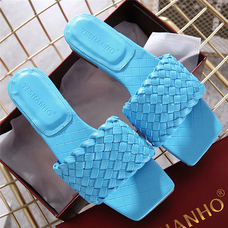 2020 летние плетеные сланцы женские роскошные сандалии на высоком каблуке