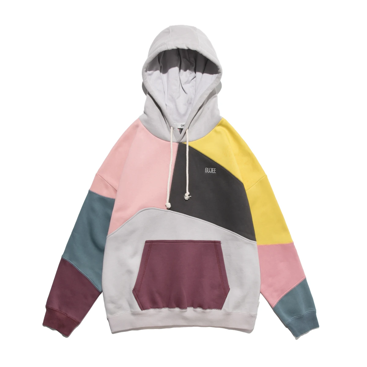 Hip Hop Streetwear Vintage Retro Men Long Sleeve Hooded Sweatshirt Patchwork Hoodies For Males Guys Fashion Top Outfits Kangoo | Мужская