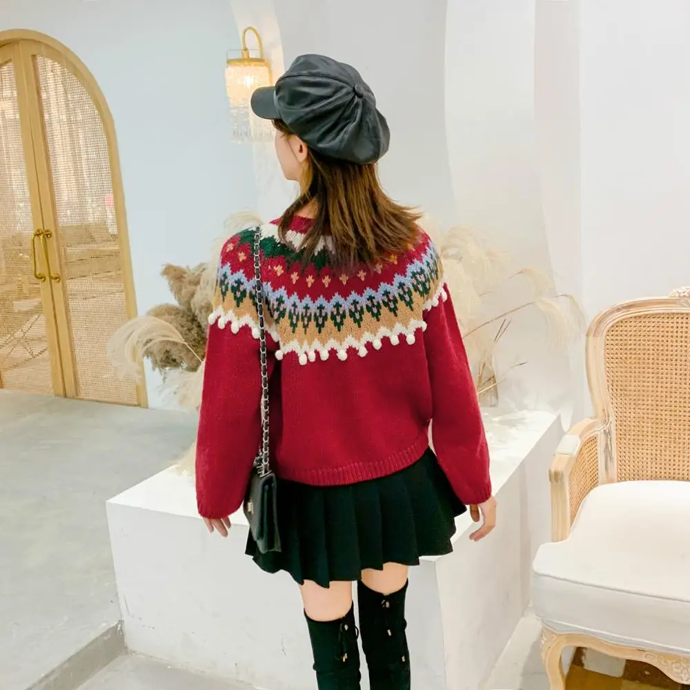 Свитер с круглым вырезом Повседневный осенне-зимний Рождественский пуловер