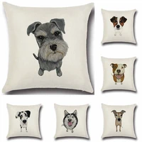 4545cm dog pattern cotton linen pillow case cushion cover for home sofa pillowcases soft room decor