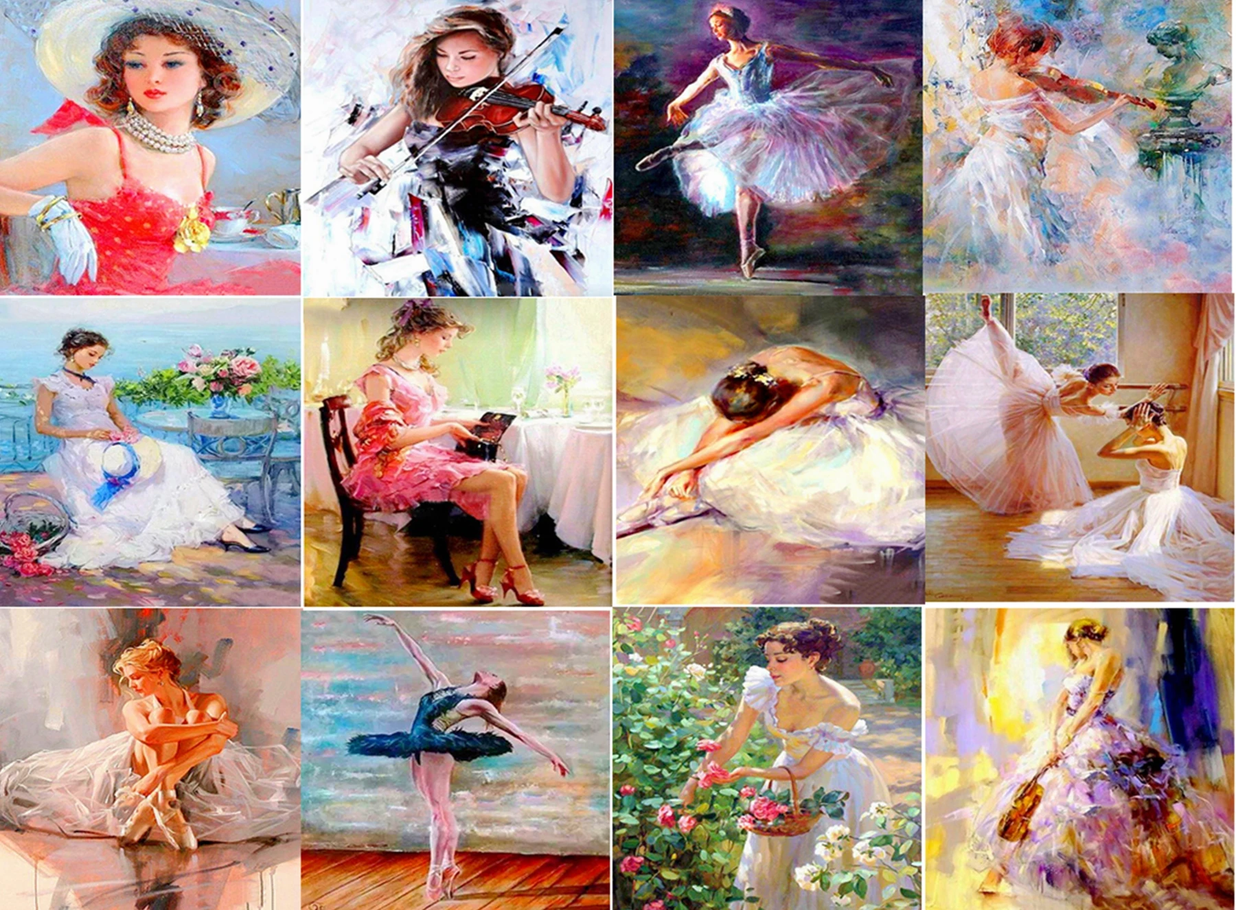

New complete square diamond painting embroidered portrait "Dancing Girl" 5D DIY handmade cross stitch art crafts home decor gift