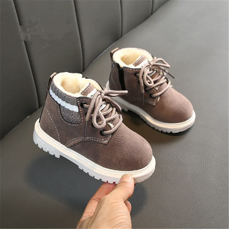 Детские ботинки из искусственной кожи кожаные короткие для девочек модные