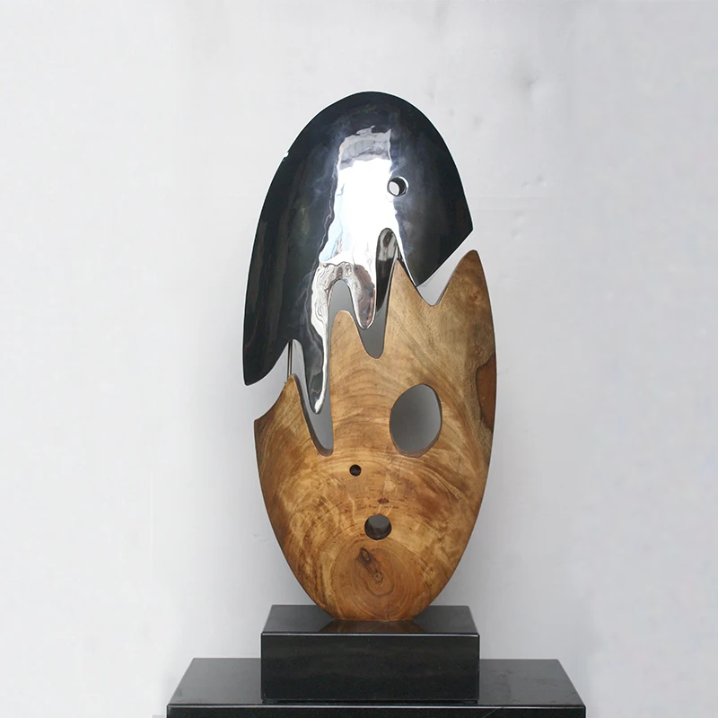 

FQ New Chinese Style Stainless Steel Log Sculpture Artwork Ornaments