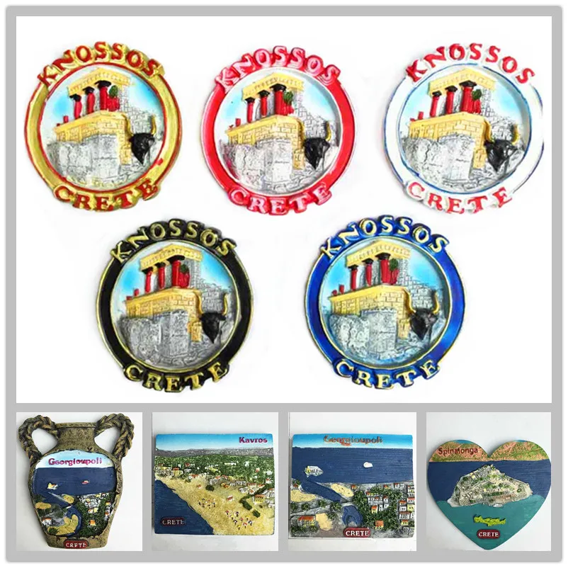 

Greece Crete Tourist Souvenir Fridge Magnets Decoration Articles Handicraft Magnetic Refrigerator Collector Collection Gifts