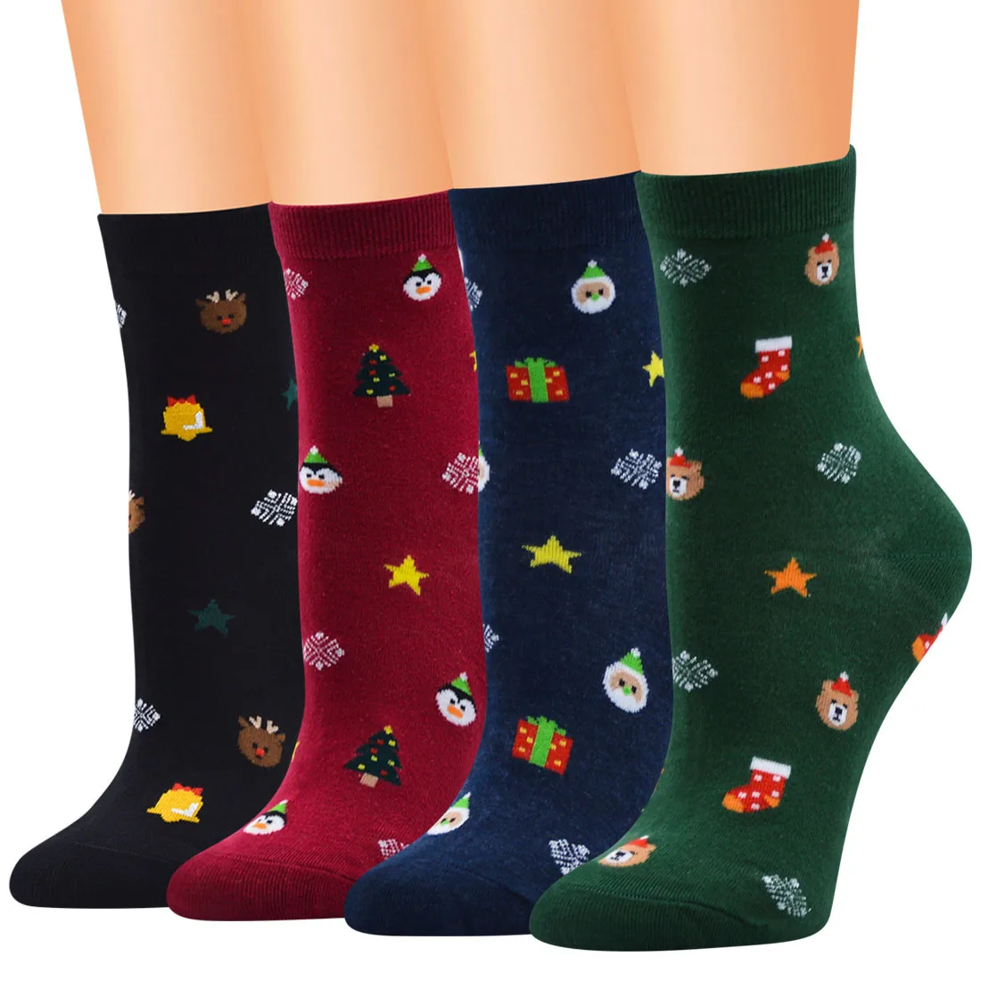 

New Arrivals Women Sock Colorful Kawaii Stereo Soft Cotton Cute Happy Santa Claus Girl Christmas Gift Middle Tube Cotton Socks