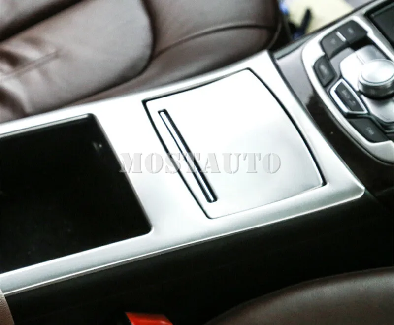 

For Audi A7 S7 Inner Console Armrest Box & Water Cup Holder Cover 2012-2018 2pcs Car Accessories Interior Car Decor Car Trim
