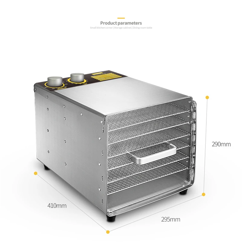 

6 Layers Fruit Dehydrator Dryer Meat Dried Fruit Machine Household Beef Fish Pet Snacks Fruit Dryer Machine Stainless Steel